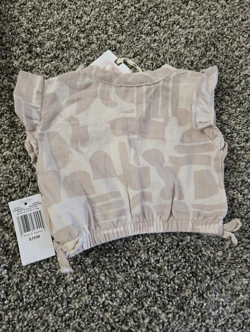 Jessica Simpson Baby Pink Camo Ruffle Tank with Drawstring Hem